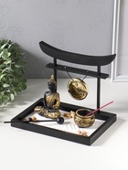 Японский сад камней настольный «Дзен. Будда у гонга», с подставкой для благовоний и набором аксессуаров, 16×22×19 см  (артикул 10686639)  большой выбор товаров оптом и в розницу по низким ценам с доставкой