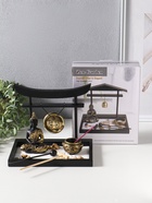 Японский сад камней настольный «Дзен. Будда у гонга», с подставкой для благовоний и набором аксессуаров, 16×22×19 см  (артикул 10686639)  большой выбор товаров оптом и в розницу по низким ценам с доставкой