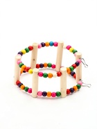 Игрушка для птиц «Качели с бусинами», 20 см, 6 ступеней, цвет МИКС - Фото 3