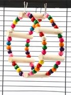 Игрушка для птиц «Качели с бусинами», 20 см, 6 ступеней, цвет МИКС - Фото 4