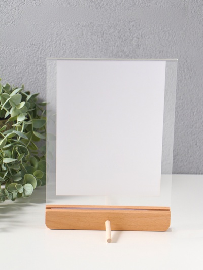 Фоторамка для фото 15×20 см «Синие цветы на белом», дерево, прозрачная, 2×15.5×22 см