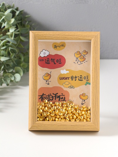 Настенный декор, панно в раме «Золотые слитки: Счастливчик», 3×12.3×17.2 см