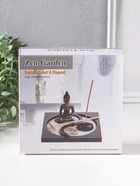 Японский сад камней настольный «Дзен. Будда в кремовом у гонга», с подставкой для благовоний и набором аксессуаров, 13.2×15×16 см  (артикул 10961673)  большой выбор товаров оптом и в розницу по низким ценам с доставкой