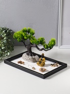 Японский сад камней настольный «Дзен. Будда у раскидистого дерева», с подставкой для благовоний и набором аксессуаров, 29.7×19.8×18 см  (артикул 10961677)  большой выбор товаров оптом и в розницу по низким ценам с доставкой