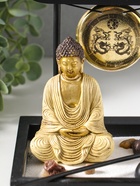 Японский сад камней настольный «Дзен. Будда в светлом, медитация у гонга», с подставкой для благовоний и набором аксессуаров, 13.2×15×16 см  (артикул 11006432)  большой выбор товаров оптом и в розницу по низким ценам с доставкой