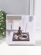 Японский сад камней настольный «Дзен. Будда в светлом, медитация у гонга», с подставкой для благовоний и набором аксессуаров, 13.2×15×16 см  (артикул 11006432)  большой выбор товаров оптом и в розницу по низким ценам с доставкой