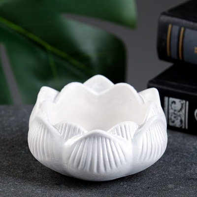 УЦЕНКА Подсвечник «Цветок Лотос» перламутр, 8×8×4 см