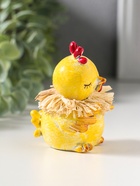 Фигурка полистоун «Жёлтый цыплёнок с соломенным венком», 7×7×8 см - Фото 2