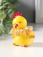 Фигурка полистоун «Жёлтый цыплёнок с соломенным венком», 7×7×8 см - Фото 4