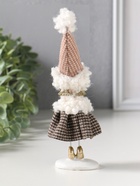 Сувенир полистоун "Ангелочек в клетчатом наряде с мехом, с лисичкой" 5х4х17,5 см - фото 809554363