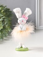 Фигурка полистоун «Заюшка с розовым бантиком в пуховой юбочке», 4.8×4×18 см - Фото 1