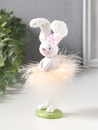 Сувенир полистоун "Заюшка с розовым бантиком в пуховой юбочке" 4,8х4х18 см - фото 809554374