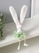 Фигура настольная полистоун «Заюшка с розовым бантиком в цветочной юбочке», на полку, длинные ножки, 4.8×4×24.5 см - Фото 3