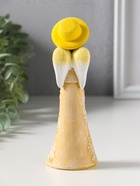 Сувенир полистоун "Малышка-ангел в желтой накидке и шляпке" 6х4,2х17 см - фото 809554387