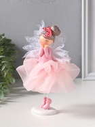 Сувенир полистоун "Малышка-фея с большим бантом в розовой юбке" 10,5х10,5х16,5 см - фото 809554393