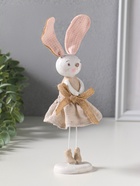 Фигура полистоун «Зайка в льняном платье с бантом», 12×10×22.5 см - Фото 2