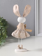 Фигура полистоун «Зайка в льняном платье с бантом», 12×10×22.5 см - Фото 3