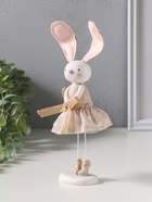 Фигура полистоун «Зайка в льняном платье с бантом», 12×10×22.5 см - Фото 4