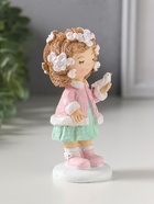 Сувенир полистоун "Малышка с цветами в волосах, с птичкой на ладони" 5,5х5,5х12 см  (артикул 10929895)  большой выбор товаров оптом и в розницу по низким ценам с доставкой