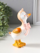 Сувенир полистоун "Утёнок в розовом бантике в горошек" 9,5х6,5х17 см - фото 809554456