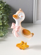 Сувенир полистоун "Утёнок в розовом бантике в горошек" 9,5х6,5х17 см - фото 809554458