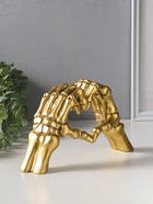 Сувенир полистоун "Руки скелета в форме сердца" золото 24х6,5х13 см - фото 809554481