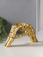 Сувенир полистоун "Руки скелета в форме сердца" золото 24х6,5х13 см - фото 809554482