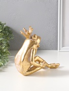 Сувенир полистоун "Принцесса-лягушка в короне" золото 19х9,3х16,5 см - фото 809554487