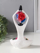 Сувенир полистоун "Девушка-йогиня, с цветами" чёрный 12,5х10,5х22,5 см  (артикул 10929911)  большой выбор товаров оптом и в розницу по низким ценам с доставкой