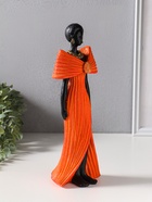 Сувенир полистоун "Девушка в ярко-оранжевом платье с большим бантом" чёрный 11х9,5х30,5 см   1092991 - фото 809554506