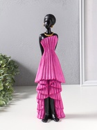 Сувенир полистоун "Девушка в ярко-розовом платье с оборками" чёрный 9х8,5х30,5 см - фото 809554522