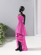 Фигура полистоун «Девушка в ярко-розовом платье с оборками», чёрный, 9×8.5×30.5 см - Фото 4