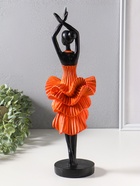 Фигура полистоун «Девушка в ярко-оранжевом платье - фламенко», чёрный, 12×10.3×39 см - Фото 3