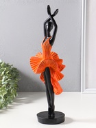 Фигура полистоун «Девушка в ярко-оранжевом платье - фламенко», чёрный, 12×10.3×39 см - Фото 4