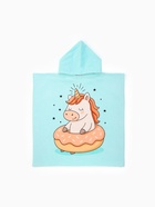 Полотенце - пончо детское LoveLife «Единорог», махра, 100% хлопок 300 г/м, 60×120 см, голубое  (артикул 10951793)  большой выбор товаров оптом и в розницу по низким ценам с доставкой