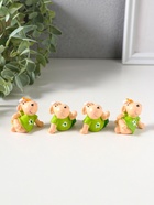 Набор фигурок 4 шт. «Барашки в нарядах с ромашками», полистоун, 2×4.5×3 см - Фото 2