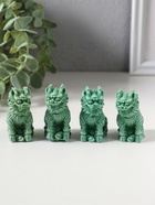 Набор фигурок 4 шт. «Собаки Фу», полистоун, зелёный, 2.3×4.5×5 см - Фото 2