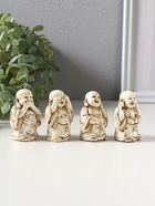 Набор фигурок 4 шт. «Хотей - не слышу, не вижу, не скажу», полистоун, беж, 3×3.5×5.5 см  (артикул 10956745)  большой выбор товаров оптом и в розницу по низким ценам с доставкой