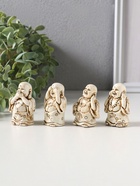 Набор фигурок 4 шт. «Хотей - не слышу, не вижу, не скажу», полистоун, беж, 3×3.5×5.5 см  (артикул 10956745)  большой выбор товаров оптом и в розницу по низким ценам с доставкой