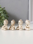 Набор фигурок 4 шт. «Медитация маленького Будды», полистоун, беж, 3×3.5×6 см  (артикул 10956746)  большой выбор товаров оптом и в розницу по низким ценам с доставкой