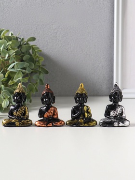 Набор фигурок 4 шт. «Будда нарядный», полистоун, 2.3×4.5×6 см  (артикул 10956748)  большой выбор товаров оптом и в розницу по низким ценам с доставкой