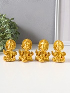 Набор фигурок 4 шт. «Ганеша», полистоун под золото, 3.5×4.4×6.2 см  (артикул 10956753)  большой выбор товаров оптом и в розницу по низким ценам с доставкой