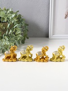 Набор фигурок 4 шт. «Слон на монетах и слитках», полистоун под золото, 2.5×5×5 см  (артикул 10956756)  большой выбор товаров оптом и в розницу по низким ценам с доставкой