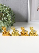 Набор фигурок 4 шт. «Слон на монетах и слитках», полистоун под золото, 2.5×5×5 см  (артикул 10956756)  большой выбор товаров оптом и в розницу по низким ценам с доставкой
