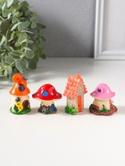 Набор фигурок 4 шт. «Домики-грибочки», полистоун, 3.5×3.5×5 см - Фото 2