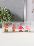 Набор фигурок 4 шт. «Домики-грибочки», полистоун, 3.5×3.5×5 см  (артикул 10956758)  большой выбор товаров оптом и в розницу по низким ценам с доставкой
