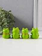 Набор фигурок 4 шт. «Зелёные лягушата», полистоун, 3×4×5 см - Фото 4