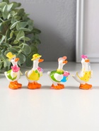 Набор фигурок 4 шт. «Гусятки в ярких нарядах», полистоун, 2.5×2.5×5.5 см  (артикул 10956762)  большой выбор товаров оптом и в розницу по низким ценам с доставкой
