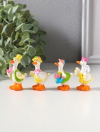 Набор фигурок 4 шт. «Гусятки в ярких нарядах», полистоун, 2.5×2.5×5.5 см - Фото 4
