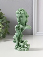 Фигурка полистоун «Будда - молчание золото», зелёный, 4.7×6.8×14.5 см - Фото 4